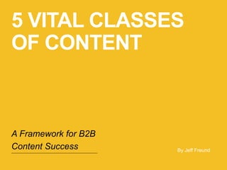 5 VITAL CLASSES
OF CONTENT
A Framework for B2B
Content Success
 