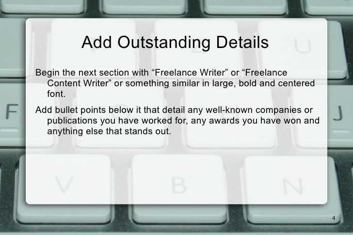 Sample resume for freelance content writer