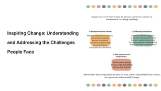 Inspiring Change: Understanding
and Addressing the Challenges
People Face
 