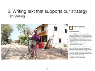 2. Writing text that supports our strategy
21
Storytelling
 