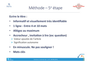 Contact':
•damien@retis.be
•http://linkedin.com/in/damienjacob
• @retis
Blog%du%livre%:%%www.retis.be
Diaporama(:(www.prospectic.net
Coordonnées
retis&&&&
www.retis.be
Contenu'et'écriture'web'! (c)$D.$JACOB$(2016)
 