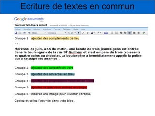 Ecriture de textes en commun 