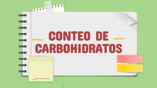 CONTEO DE
CARBOHIDRATOS
 