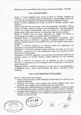 Contestação do Processo Eleitoral do Centro Acadêmico de Teologia