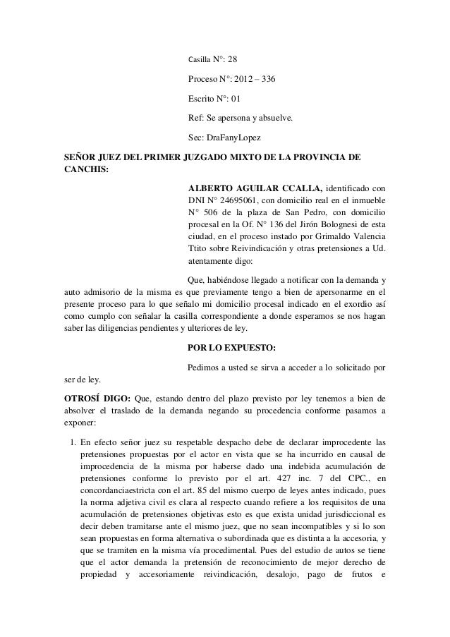 Contestacion d demanda prescripcion