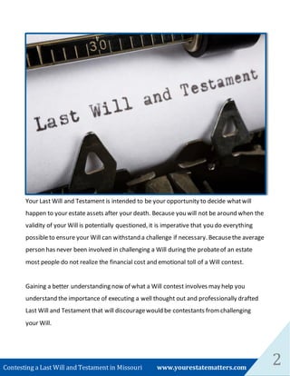 Contesting a Last Will and Testament in Missouri | PDF