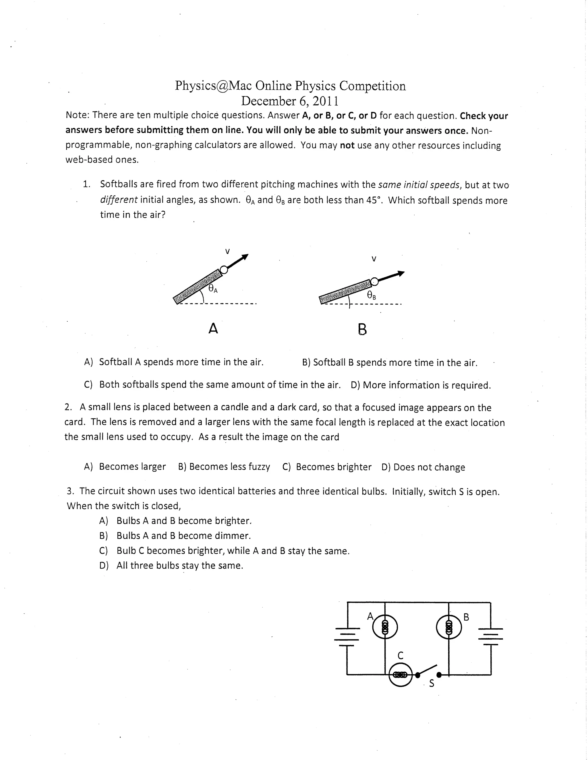 Physics Competition Pdf