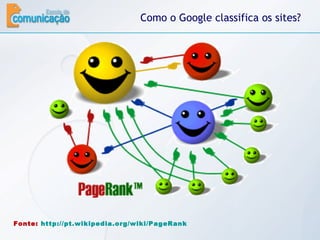 Como o Google classifica os sites? Fonte:  http://pt.wikipedia.org/wiki/PageRank 