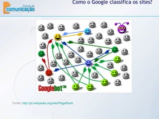 Como o Google classifica os sites? Fonte:  http://pt.wikipedia.org/wiki/PageRank 