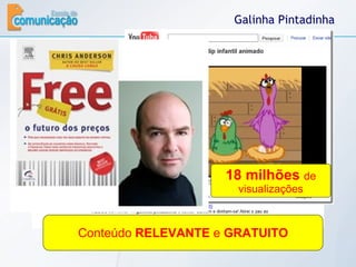 Galinha Pintadinha Conteúdo  RELEVANTE  e  GRATUITO 18 milhões  de visualizações 