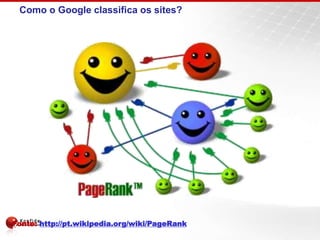 Como o Google classifica os sites?
Fonte: http://pt.wikipedia.org/wiki/PageRank
 