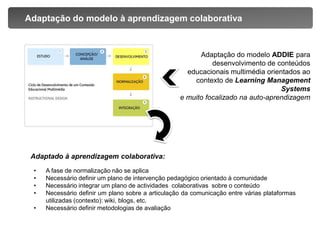 Criação do storyboard e do documento de regras pedagógicasFase 3: DesenvolvimentoTipos de media:Acompanham a curva de aprendizagemDevem surgir equilibrados no conteúdoDevem estar sempre associados a um objectivo pedagógicoAdaptados ao contexto de utilizaçãoDesenvolvimento do storyboard elaborado na F2