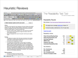 Heuristic Reviews
 