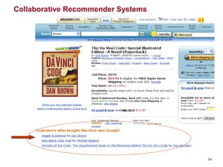 34
Collaborative Recommender Systems
 