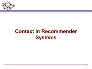 35
Context In Recommender
Systems
 