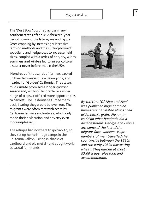 of mice men context information Of mice and men was first published in 1937 so it is useful to learn about its social and historical context 1 the life of the author this helps us understand what message about human life/nature he was trying to get across 2 life in america in 1937 this help us better understand the events . of mice men context information Of mice and men was first published in 1937 so it is useful to learn about its social and historical context 1 the life of the author this helps us understand what message about human life/nature he was trying to get across 2 life in america in 1937 this help us better understand the events .
