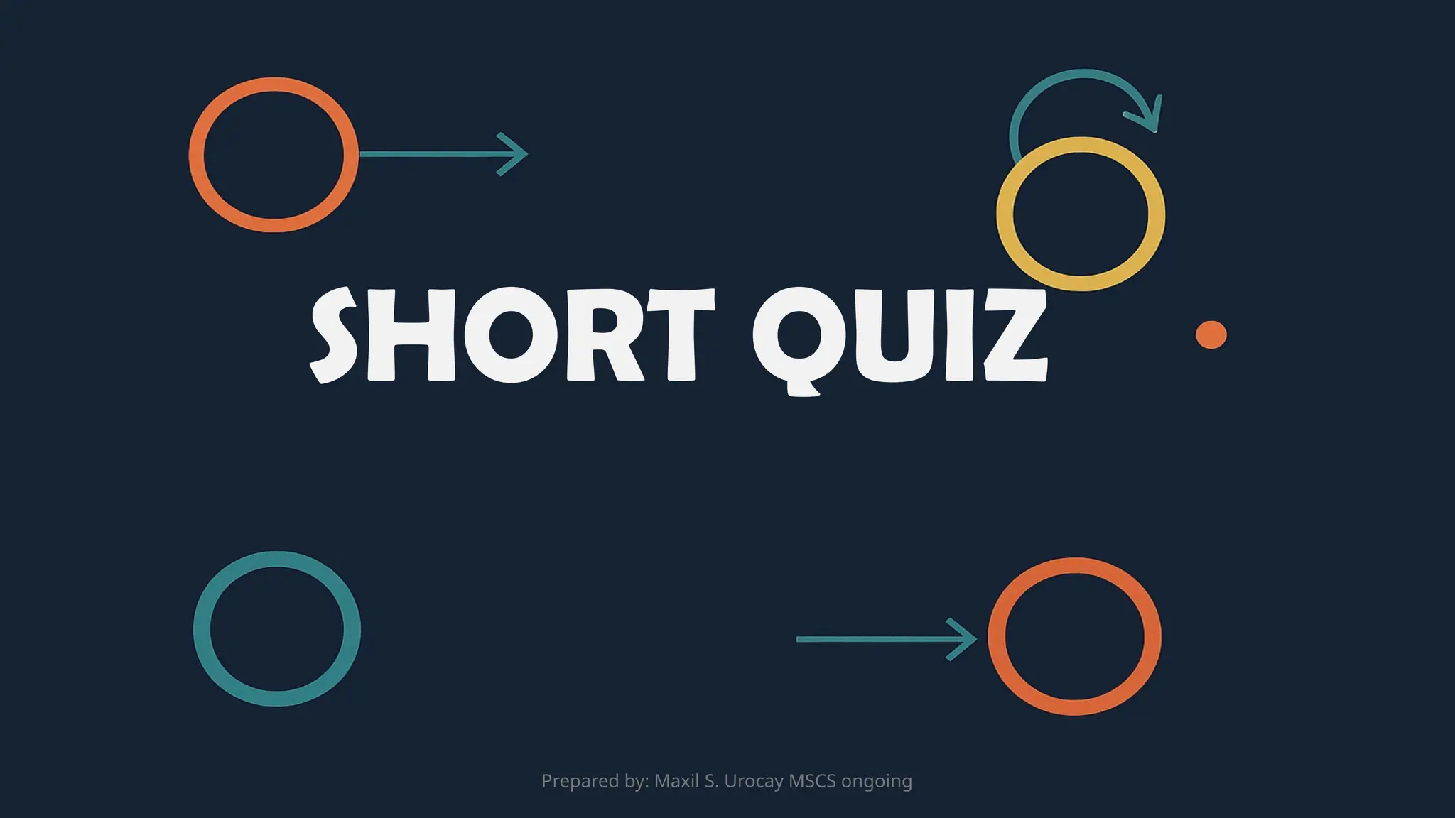 SHORT QUIZ
Prepared by: Maxil S. Urocay MSCS ongoing
 
