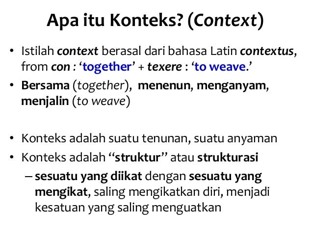 Context apa itu Context apa itu