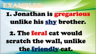 Gregaious Examples CONTEXT CLUES. english 8 quarter 1 module 1 | PPTX