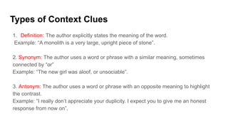 Stone Antonym This powerpoint is about context clues using mvpt prompt. | PPTX