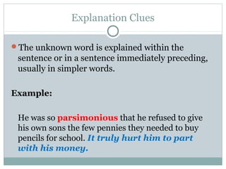 Context clues presentation[1] | PPT