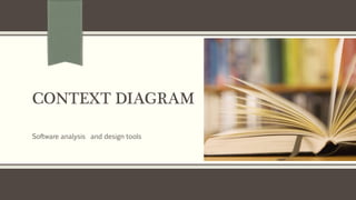 CONTEXT DIAGRAM
Software analysis and design tools
 