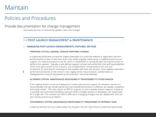 Maintain
Policies and Procedures
Provide documentation for change management

 