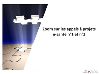 Zoom sur les appels à projets
e-santé n°1 et n°2

© 2012 Project Education - Tous droits réservés

9

 