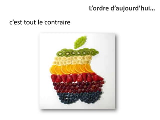 L’ordre d’aujourd’hui…
c’est tout le contraire
 