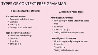 Asb Types Comprehensive Overview of Context-Free Grammar in Language Processing ...