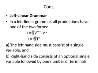 Left Linear Grammar Example Context Free Grammar(CFG).pptx is a good grammar | PPTX