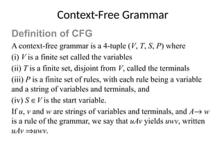 Context Free Grammar(CFG).pptx is a good grammar | PPTX
