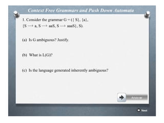 Contextfree grammar &amp; pda