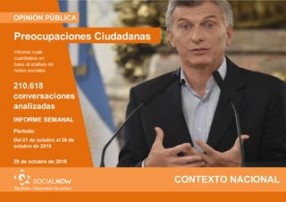 Informe cuali-
cuantitativo en
base al análisis de
redes sociales
210.618
conversaciones
analizadas
Del 21 de octubre al 2...