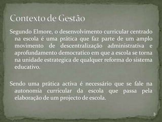 Curriculo no Contexto de Gestão