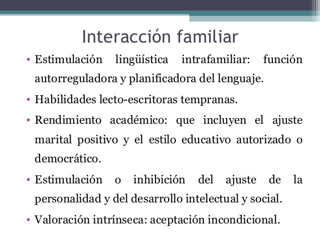 Contexto familiar y desarrollo cognitivo