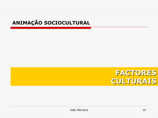 FACTORES CULTURAIS ANIMAÇÃO SOCIOCULTURAL 
