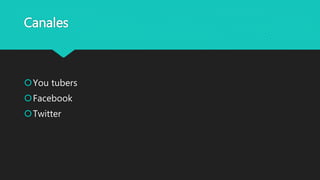 Canales
You tubers
Facebook
Twitter
 