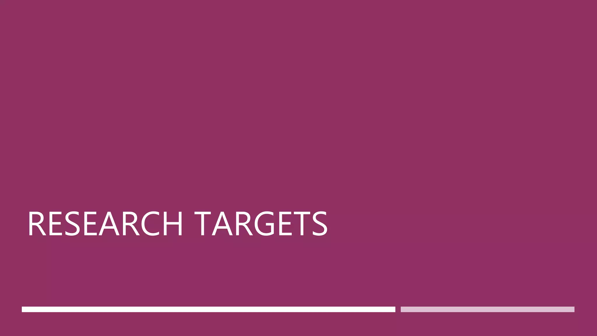 RESEARCH TARGETS
 
