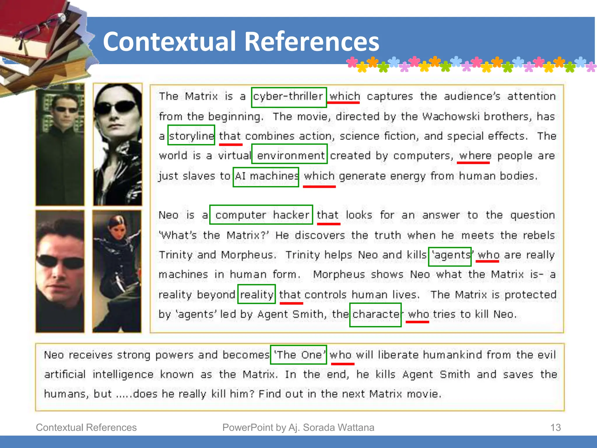 contextual-reference words to apply in reading texts | PPT