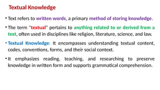 WHAT IS TEXTUAL KNOWLEDGE visual data 4