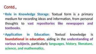 WHAT IS TEXTUAL KNOWLEDGE visual data 2
