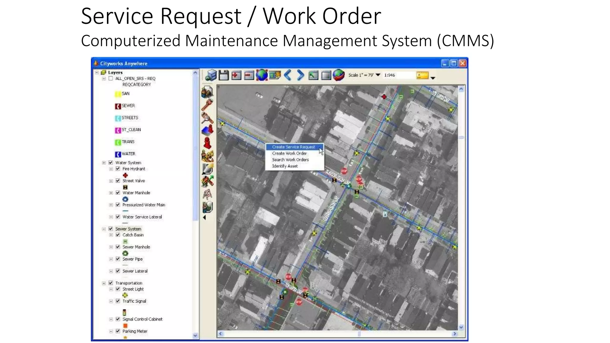 Service Request / Work Order
Computerized Maintenance Management System (CMMS)
 