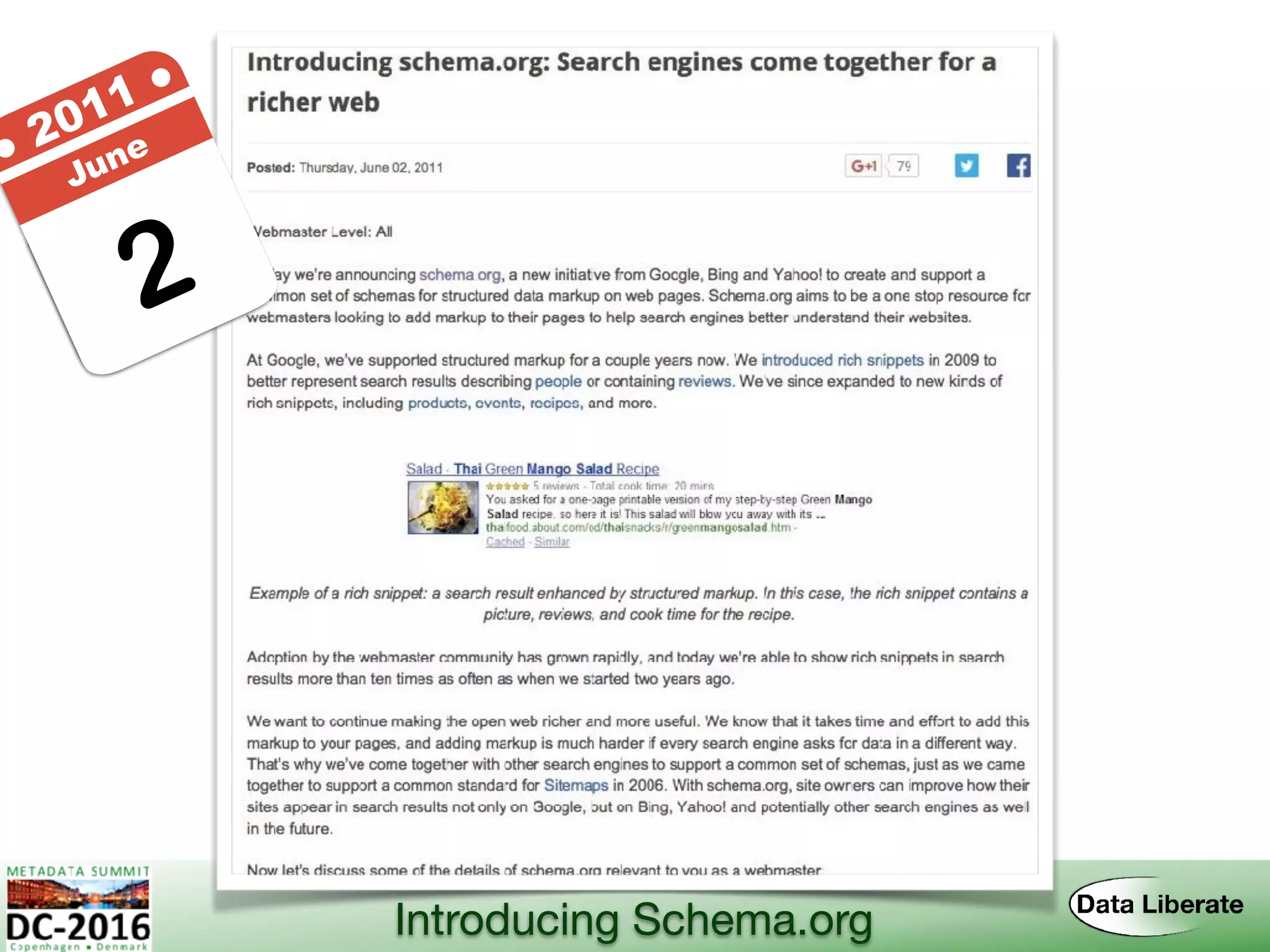 2
● 2011 ●
June
Introducing Schema.org
 