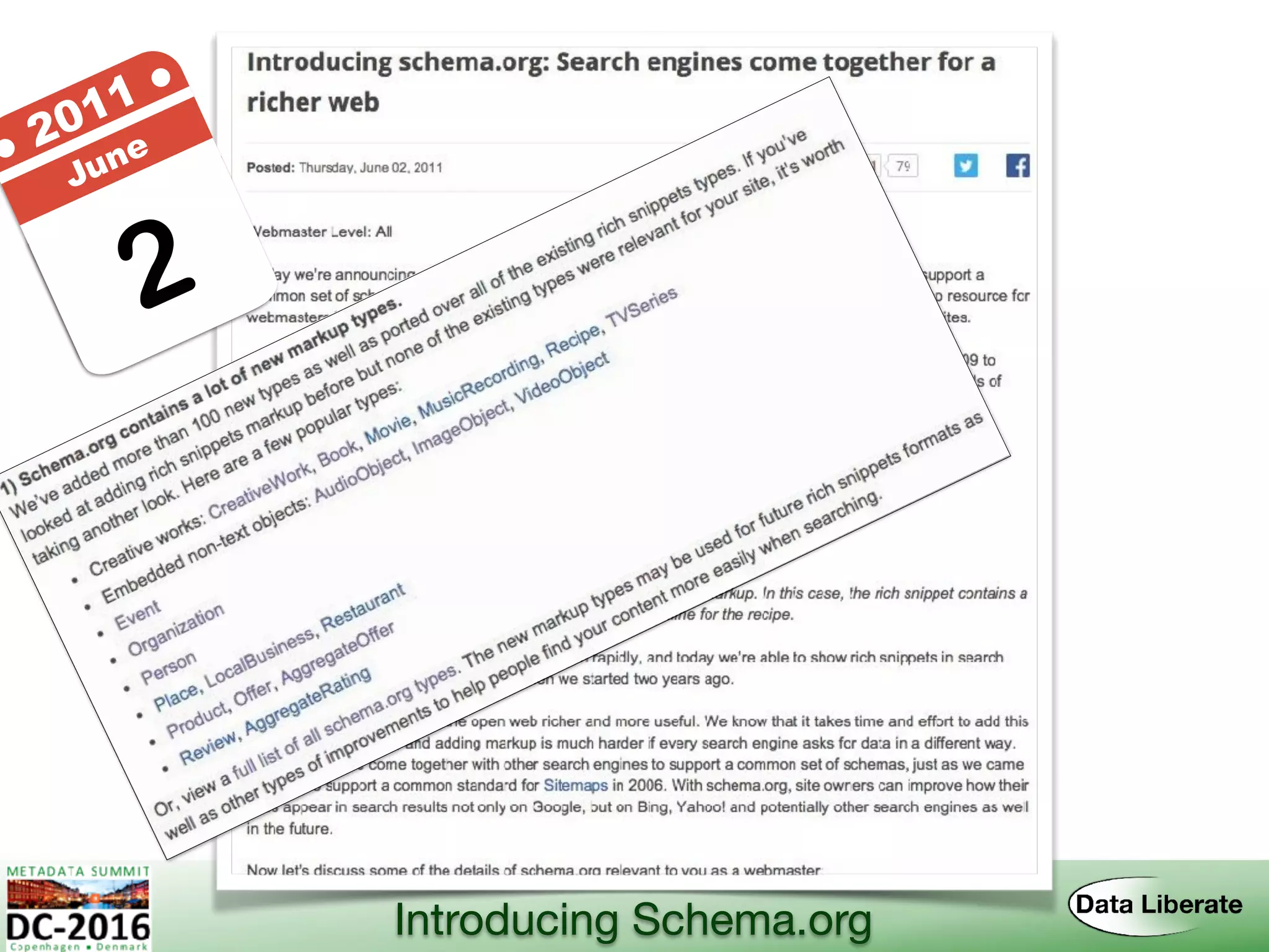 2
● 2011 ●
June
Introducing Schema.org
 