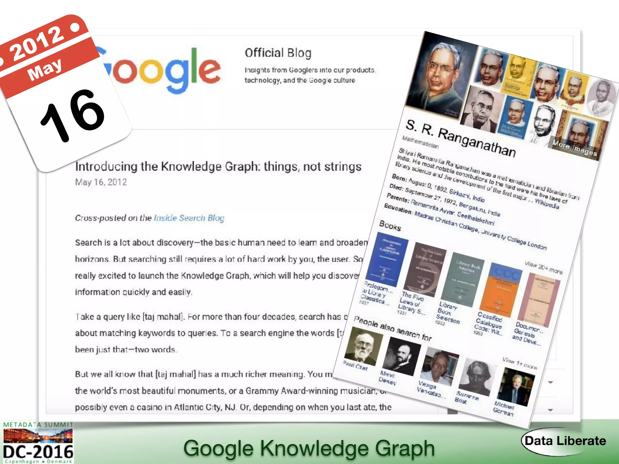 Knowledge Graph
16
● 2012 ●
May
Google Knowledge Graph
 