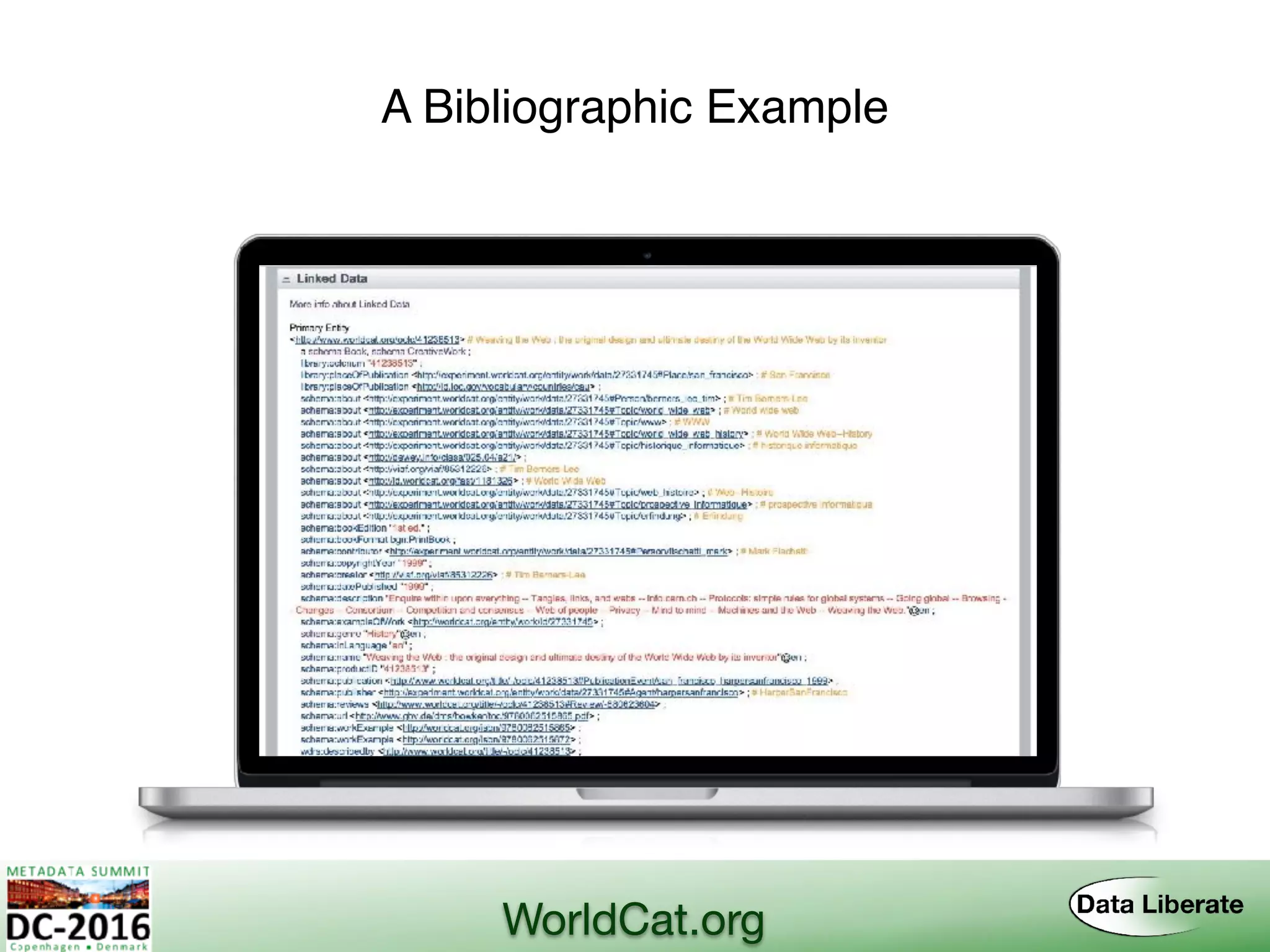 A Bibliographic Example
WorldCat.org
 