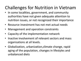 Contextualization nutrition food system and food safety issues in Vietnam