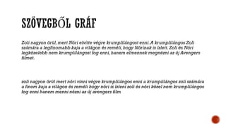 Zoli nagyon örül,mert Nóri elvitte végre krumplilángost enni.A krumplilángos Zoli
számára a legfinomabb kaja a világon és ...