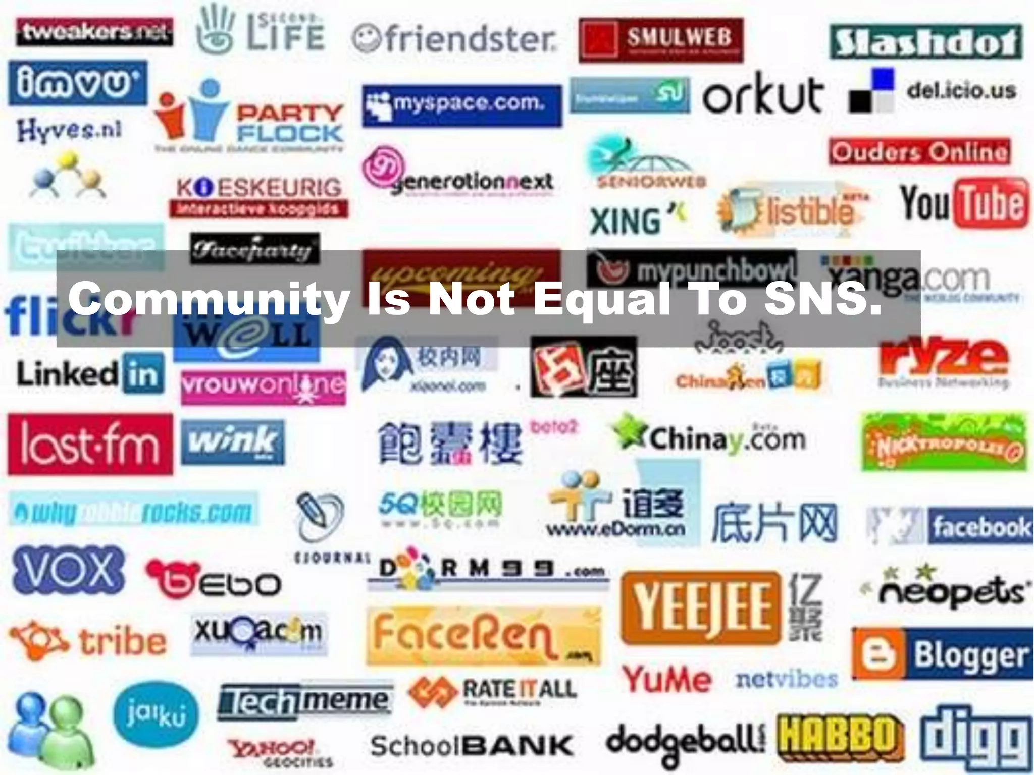 Community Is Not Equal To SNS.